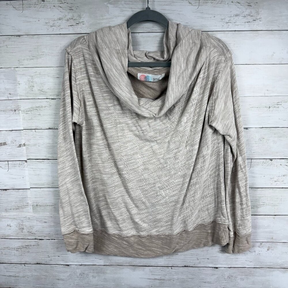 FP Beach Two Body Corps Deux Tan Cowl Neck Sweater